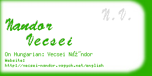 nandor vecsei business card